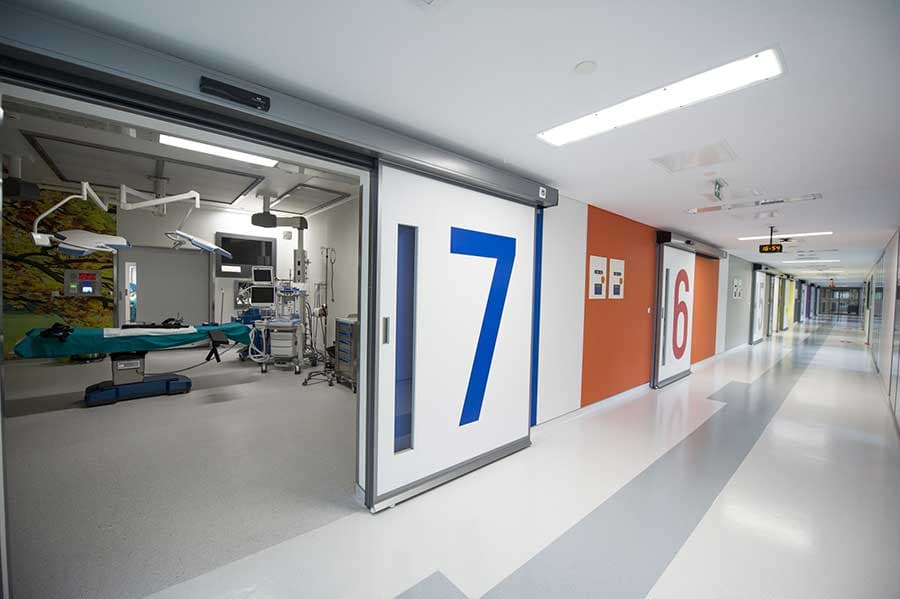 Surgical corridor showing operating theatre