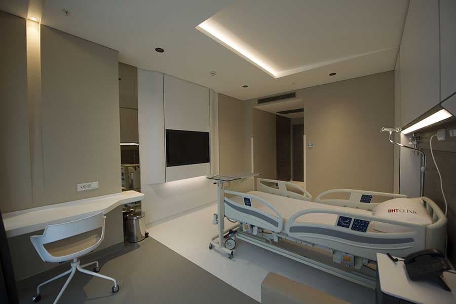 VIP patient room with vanity desk